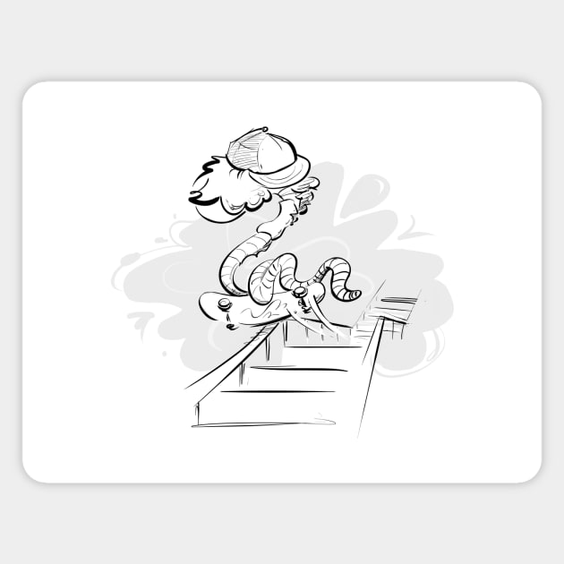 Fuzzy Jumping Earthworm Sticker by Jason's Doodles